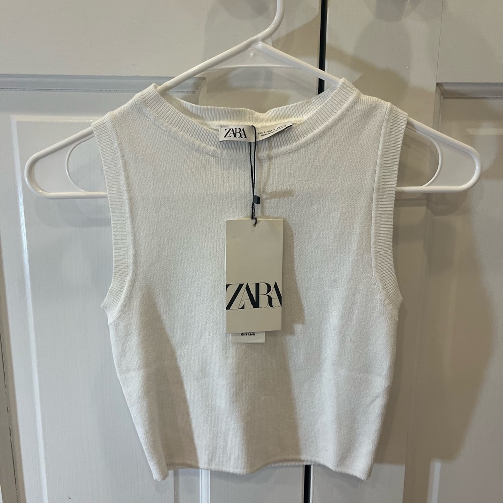 White zara tank top